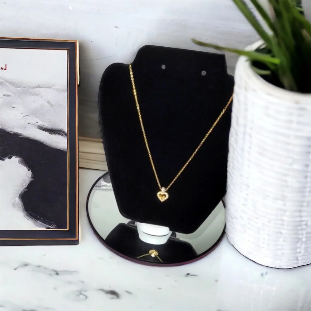 COA CHRISTIAN DIOR CD LOGO RHINESTONE HEART NECKLACE ✨️🔥 - Picture 6 of 6